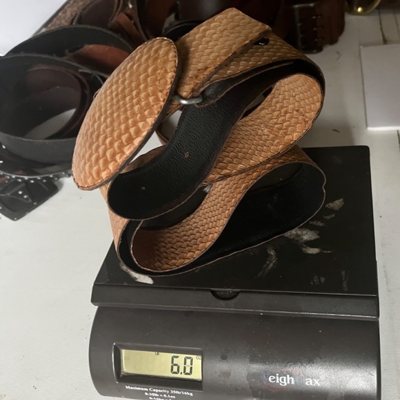 Vintage Wide 40in Reptile Leather Belt Turkey Large Oval Buckle